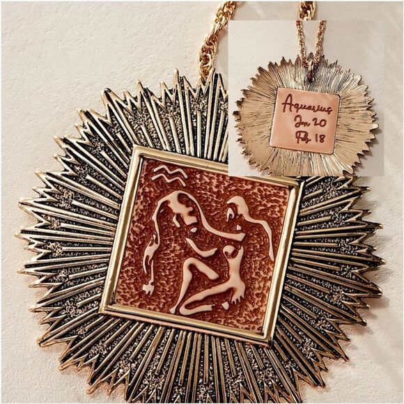 Nwt FP zodiac Aquarius January/ February Birthday 18th pendant necklace - Picture 1 of 11